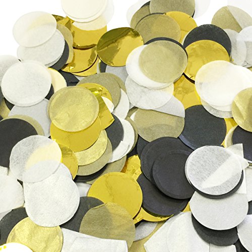 Allydrew round tissue paper confetti, 1", gold, bl…