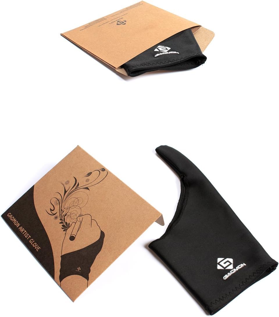 GAOMON One-finger Free Size Anti-fouling Artist Drawing Black Lycra Glove for Pen Tablet Pen Display and Light Box