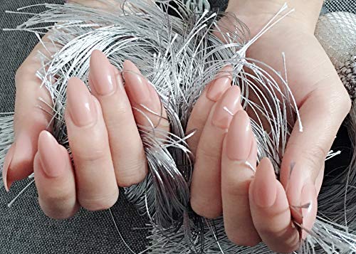 Simple Nude Nail Tips Stiletto False Nails for Girls