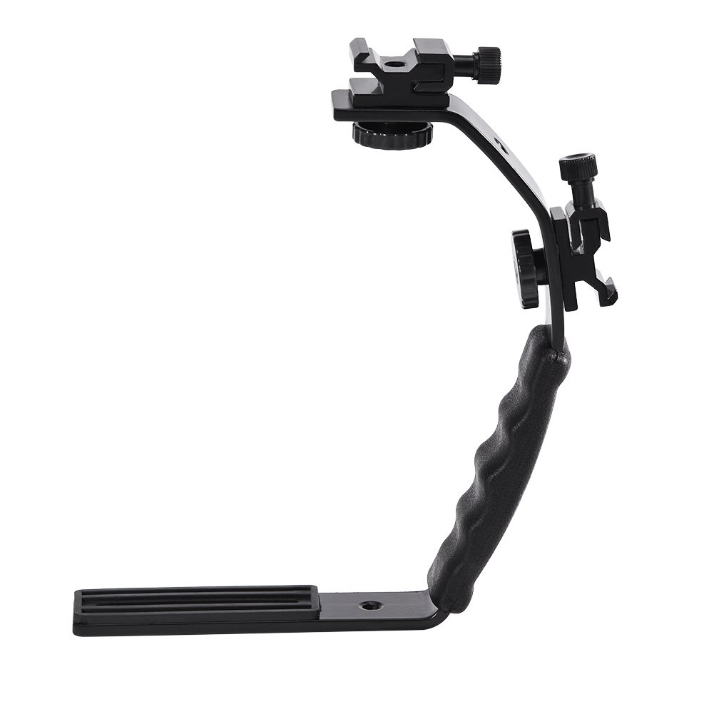 VBESTLIFE L Shape Camera Flash Bracket, Aluminum Alloy Holder Hot Shoe Mount for Flashlight DV Camcorder 120/135 Film Camera