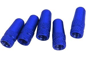 Bicycle French Valve Cap Colorful Dust Cover Valve Cover Aluminum Alloy Nozzle Air Valve Cap for Mountain Bike Blue 5Pcs Fash