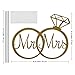 Shxstore Gold Mr Mrs Cake Topper Diamond Ring Cupcake Picks For Wedding Bridal Shower Engagement Decorations Supplies, 23 Counts