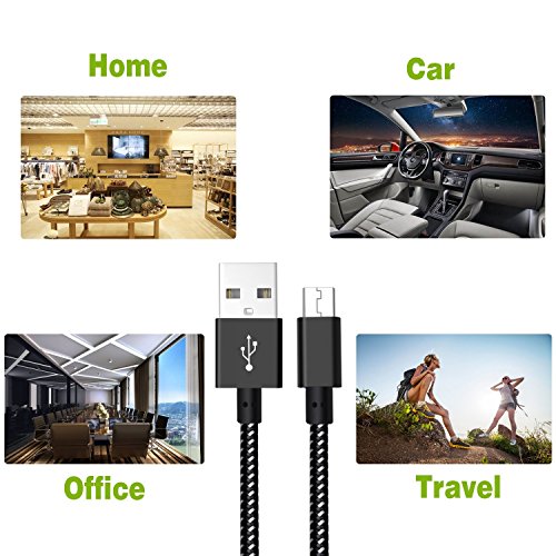 3Pack - 1ft Micro USB Cable, AOSOK Premium Short Nylon Braided High Speed [Fast Charger] Android Charger Cables for Galaxy S7/S6/S5,Note 5/4/3,HTC,LG,Nexus Sony and more (3X1ft(30CM)) - Thumbnail 5