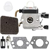 HIPA Carburetor + Spark Plug + Fuel Filter + Air Filter + Primer Bulb for STIHL FS38 FS45 FS45C FS45L FS46 FS46C FS55 FS55C FS55R FS55RC KM55 HL45 String Trimmer
