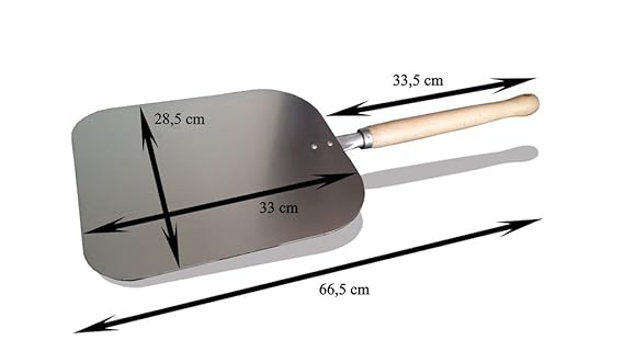 Pala para pizza de aluminio con mango de madera, 66 cm, para horno ...