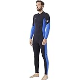 Hevto Men Wetsuits 3/2mm Neoprene Wet Suit Back Front Zip in Cold Water for Surfing Swimming Diving