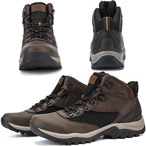 Men's Waterproof Hiking Boots Lightweight NonSlip Outdoor Shoes Mid Top Ankle Arch Support