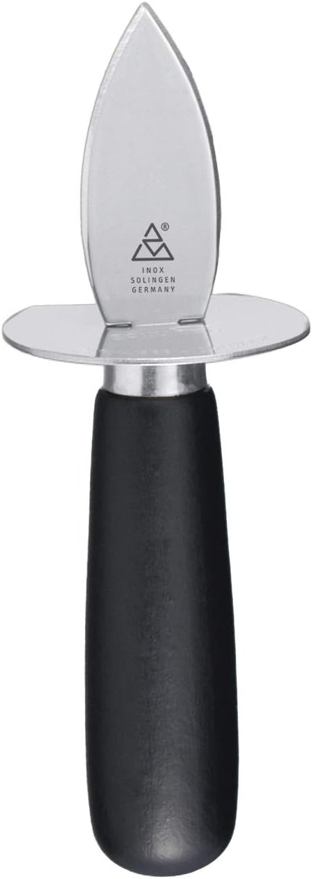 triangle 54 201 06 02 Austernöffner mit Holzgriff Made in Solingen / Germany Edelstahl rostfrei Austernmesser breite Klinge Handschutz