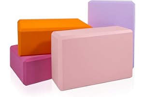 BIGUPHATE Yoga Blocks 4 Pack - Premium EVA Foam Bricks for Pilates Workout, Stretching, Meditation - Yoga Brick for Flexibility, Balance, Spine Strength, Non-slip and Lightweight Exercise Blocks