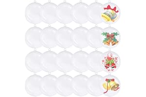 PANXXSEN 24 Pack 70mm Clear Fillable Ornament Balls,Plastic Craft Ornament Balls,Transparent Christmas Decoration Balls for Christmas,Wedding,Party