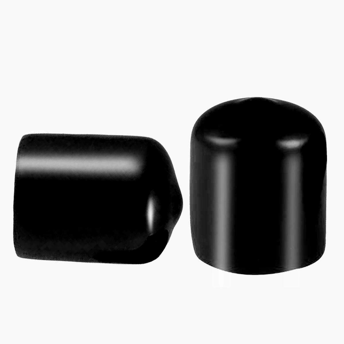 100 Pcs Screw Thread Protectors, PVC Rubber Round Tube Bolt Cap Plastic End Cap Cover Thread Protectors Black, Inner Dia 16mm