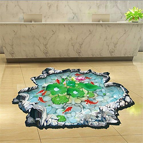 LAONA D removable wall stickers fish wall stickers on the pond floor bathroom living room decoration stick sticker (6090cm)