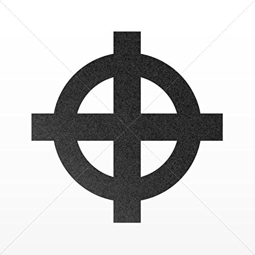 Sticker Decal Neolithic Cross Lower Arm Tablet Laptop Weathe Mettalic Black (5 X 5 Inches)