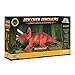 Discover with Dr. Cool Triceratops Action Figure with Real Dinosaur Bone Fossil