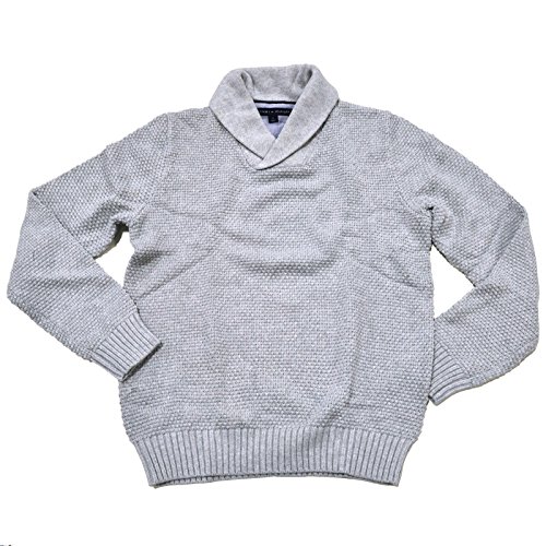 Tommy Hilfiger Mens Shawl Neck Sweater (L, Grey)