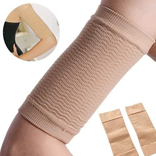 Yiwa 4Pcs Women Weight Loss Thin Arm Fat Slimmer Wrap Elasticity Belt Arms Sleeve Skin Color