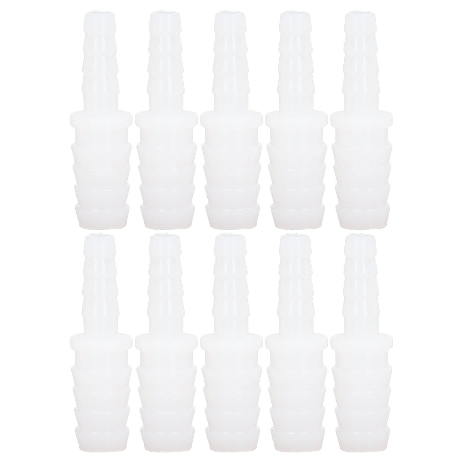 10Pcs Plastic Hose Fitting Pp Tube Connector Barb Reducer Joint Straight Through Set Garden Hose Splitters (6-12mm Conversion Head)