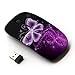 KawaiiMouse [ Optical 2.4G Wireless Mouse ] Butterfly Glitter Glittering Black Neon Purple