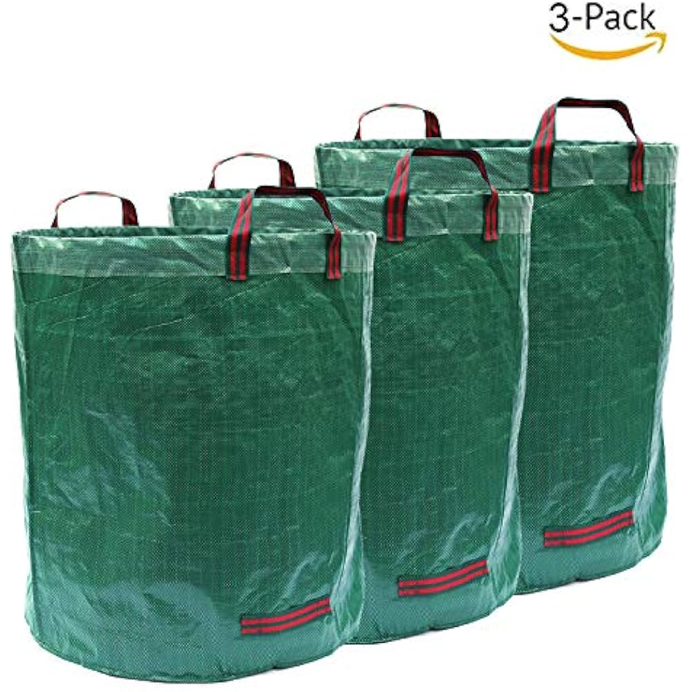 3Pack 72 Gallons Leaf Bags Garden Collapsible Reusable Gardening