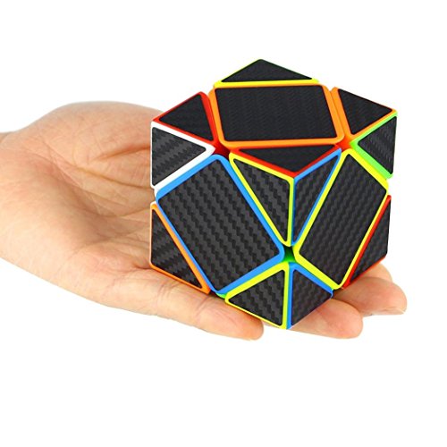 Dartphew Toys,1PCS Fashion ABS Pyramid Speed Cube Carbon Fiber Sticker Puzzle Improving Memory Hands-on Dexterity Skills Perfect Gift For Kids Exercising Brain (3x3x3)