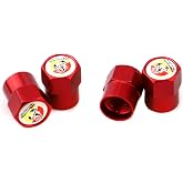 XDG 4Pcs Metal Car Tire Valve Stem Caps Waterproof Cover for Abarth Scorpion Logo with White Background Fit for Fiat Abarth Punto 124/125/125/500 Stilo Styling Decoration Accessories (Red)