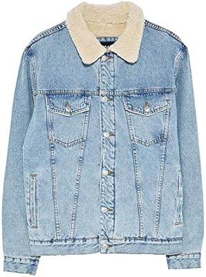 zara faux shearling denim jacket