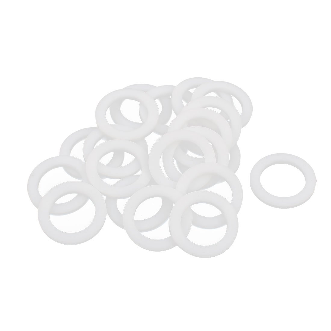 sourcingmap PTFE Flat Washers 15mm OD 8mm ID 2mm Thickness Sealing Gasket for Faucet Pipe Water Hose, White, Pack of 20