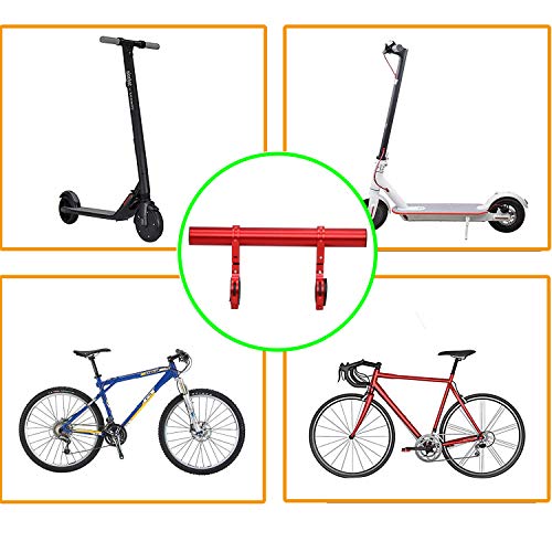 Together-life Bike Handlebar Extender, Bicycle Extension Bar Aluminum Alloy Double Clamp Mount Holder Bracket Space Saver for Holding Flashlight Speedometer GPS Phone Mount Holder(Red)