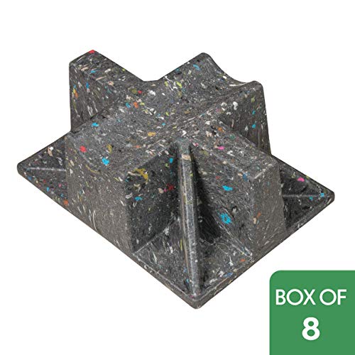 8 Pack | Rooftop Support | Saddle Pipe Support | Rooftop Block Stand with Pipe Cradle and Sleeper Curb | UV Resistant | Made of 100% Recycled Plastic | Heavy and Extremely Durable