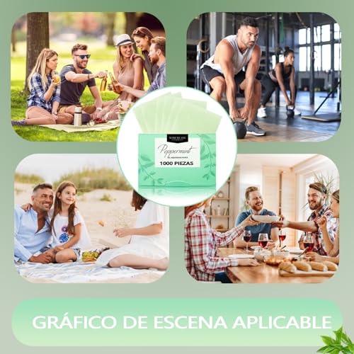 1000 piezas de papel de arroz facial. papel absorbente de grasa facial. papelitos absorbentes de brillo facial. Elimina el brillo del aceite, el papel es suave, adecuado para aceite facial (Menta)