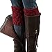 Desen Women's Crochet Leg Warmers Winter Cable Knit Boot Cuffs (Burgundy)