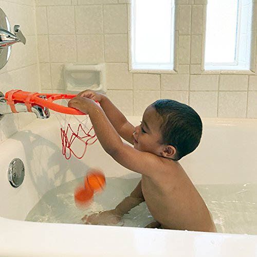 3 Bees & Me Bath Toy Basketball Hoop & Balls Set for Boys and Girls - Kid & Toddler Bath Toys Gift Set