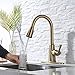 Kitchen Faucet, faucets for Kitchen Sinks Stainless Steel Kitchen Faucet Gold Kitchen Faucet with Pull Down Sprayer Commercial Modern Single Handle Farmhouse rv Camper Sink