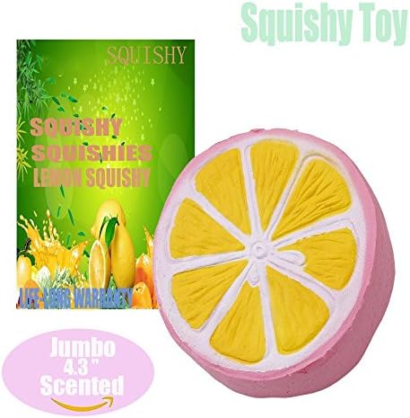 CETIM 4.3" Jumbo Squishies Slow Rising Lemon Kawaii Cream Scented Charms Squishy Toys For Kids and Adults, Perfect for Mother's Day Gift (Lemon)