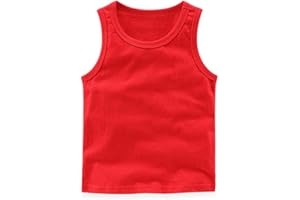 RUKOSU Toddler Baby Boy's Sleeveless Tank Tops Kids Girls Summer Basic Cami Shirts Cotton Athletic Undershirts T-Shirts Vest