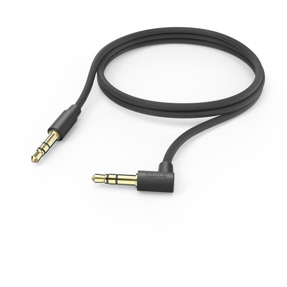 Hama Aux Cable 3.5mm Jack - 3.5mm Jack 90° Angled Plug 1.0m Black