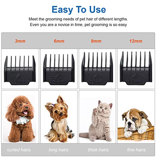 YIDON Dog Clippers, Dog Grooming kit Cordless Adjustable Pet Clippers Dog Hair Trimmer Rechargeable Dog Shears Pet Grooming Professional Hair Clippers Low Noise for Small Large Dogs,Cats,All Pets - Thumbnail 5