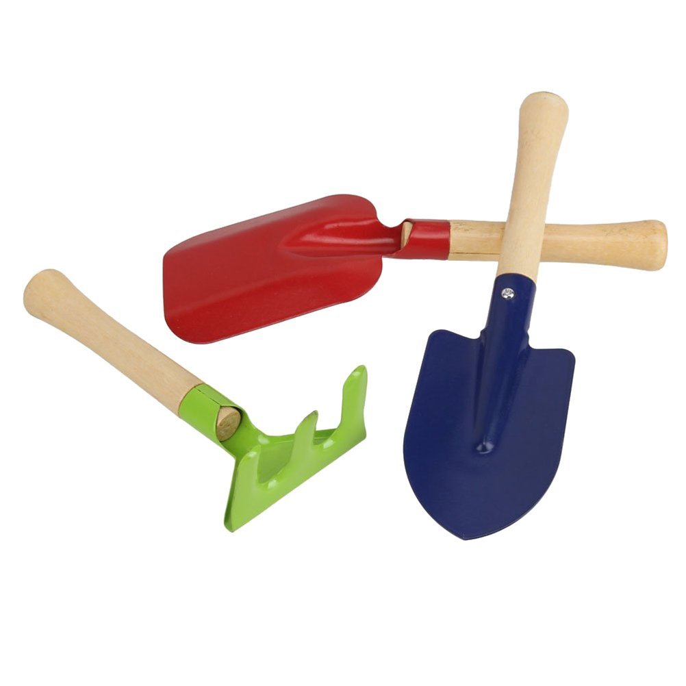 PIXNOR Outdoor Garden Tools Set Beach Sandbox Toy Rake Shovel for Kids