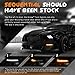 Arrow Sequential Mustang LED Front Turn Signal Pair w/Switchback DRL for 15-17 - White Amber Light Left Right [Diffused]