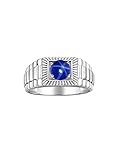 Rylos Men's Ring Sterling Silver Ring, 7MM Round