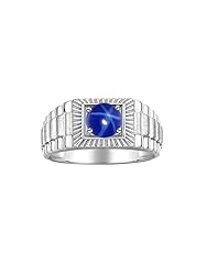 Rylos Men's Ring Sterling Silver Ring, 7MM Round
