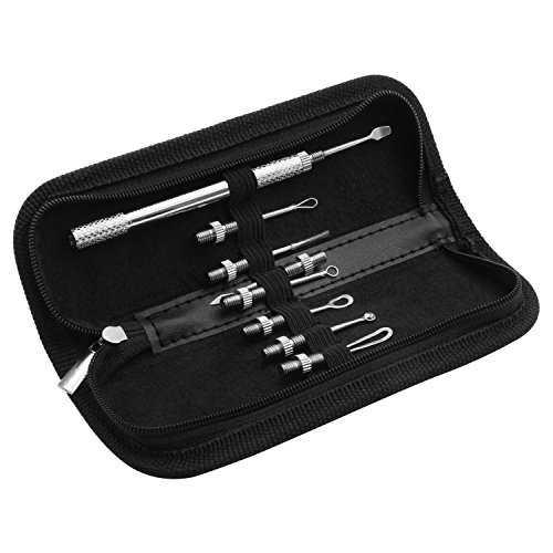 Xcellent Global Professional Acne and Blackhead Remover Cleaner Comedones Extractor Skin Care 8 Piece Kit With 1 Detachable Rod BT027