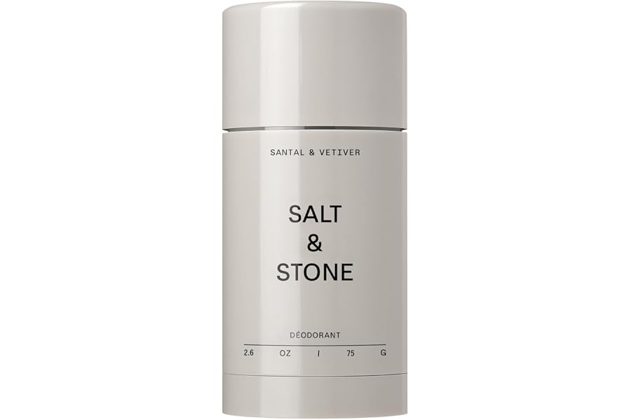 Salt & Stone Aluminum-Free Deodorant, Women & Men Santal & Vetiver 2.6 oz | Extra Strength 48 Hour Protection, Gender Neutral Scent, Made with Niacinamide, Spirulina, Magnesium & Antioxidants