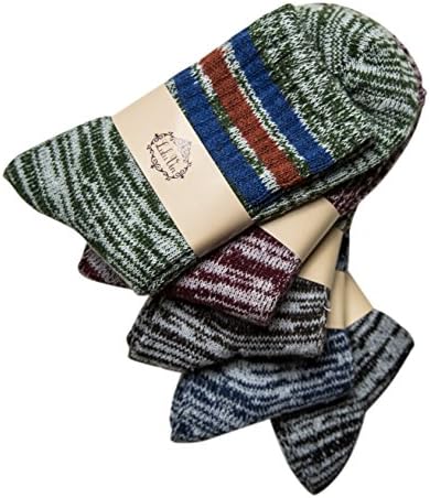 LuluVin Men's Socks Fun Warm Crew Dress Socks for Men 5 Pairs