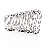 Ateman Snap Hook 2 Inch Stainless Steel Spring Snap Link Hook Carabiner, Set of 10 (5mm x 50mm)