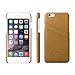 Leather Phone Case iPhone 6 6s Slim Wallet with Card Slots for Credit Card Id and Cash- Free Tempered Glass and Phone Stand with Gift Box Packing (Cognac Brown)