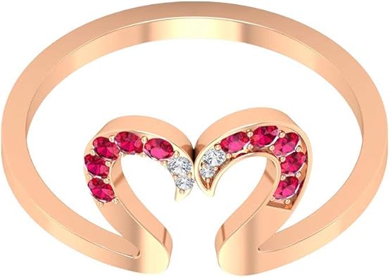 Anello Unico Mezzo Cuore Hi Si Anello Nuziale Con Diamanti Rubino Amore Cuore Anello Antico Anniversario Anello Per Sempre Dichiarazione 18k Oro Amazon It Gioielli