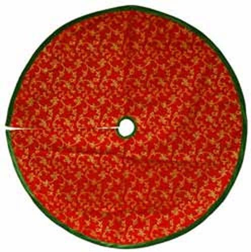 Amazon.com: Red Tree Skirt with Gold Designs [22110001]: Home & Kitchen
