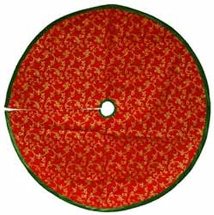 Amazon.com: Red Tree Skirt with Gold Designs [22110001]: Home & Kitchen