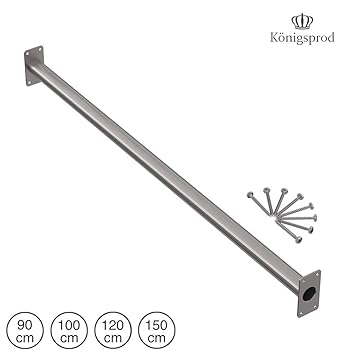 KÖNIGSPROD Reckstange, Turnstange, Klimmzugstange, Kletterstange, Edelstahl, 90-150 cm